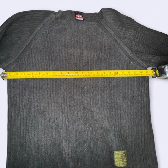 Vintage Diesel 100% Wool Military Patch Sweater XL Rare